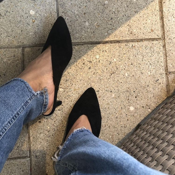 Women’s Pointy Toes Faux Suede Mules Shoes - Picture 2 of 7